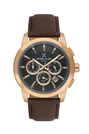 Kasası Rose Kordonu Kahverengi Renk 43 mm İç Göstergeleri Aktif Erkek Kol Saati