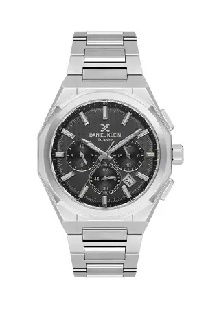 Kadranı Siyah Kordonu Gümüş Renk Hediye Paketli 44 Mm Erkek Kol Saati