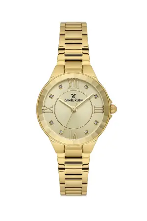 Kadranı Sarı Kordonu Gold Renk Hediye Paketli 30 Mm Kadın Kol Saati