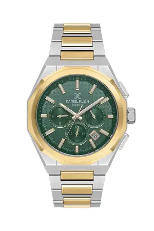 Kadranı Yeşil Kordonu Gold Gümüş Renk Hediye Paketli 44 Mm Erkek Kol Saati
