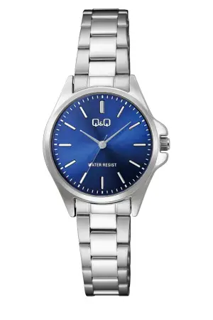 Kadranı Lacivert Kordonu Gümüş Renk 30 Mm Kadın Kol Saati