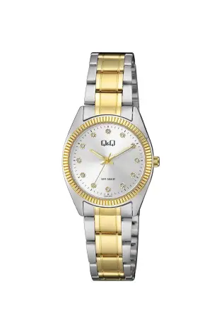 Gold Gümüş Renk 30 Mm Rakamlı Kadın Kol Saati ve Hediye Bileklik