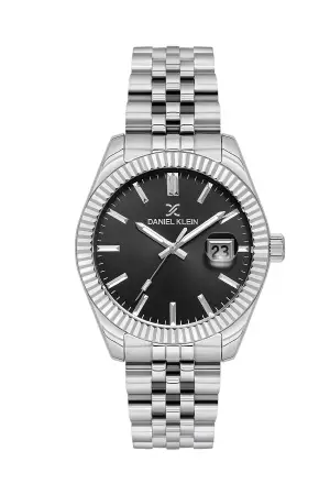 Kadranı Siyah Kordonu Gümüş Renk Hediye Paketli 42 Mm Erkek Kol Saati