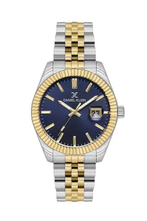 Kadranı Lacivert Kordonu Gold Gümüş Renk Hediye Paketli 42 Mm Erkek Kol Saati
