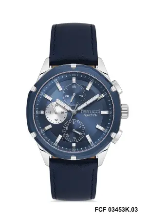 Kasası Gümüş Kordonu Lacivert Renk Hediye Paketli 44 Mm Erkek Kol Saati