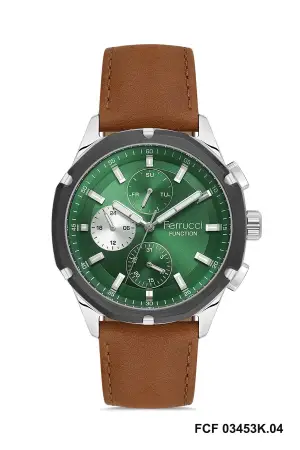 Kasası Gümüş Kordonu Kahverengi Renk Hediye Paketli 44 Mm Erkek Kol Saati