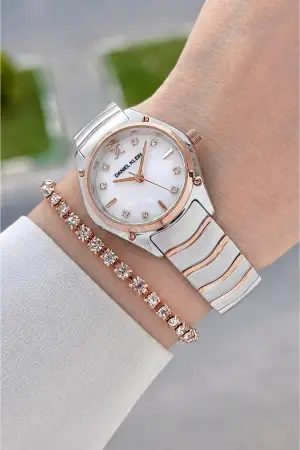 Rose Gümüş Renk 30 mm Hediye Paketli Kadın Kol Saati