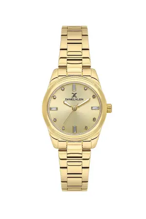 Kadranı Sarı Kordonu Gold Renk 28 Mm Hediye Paketli Kadın Kol Saati