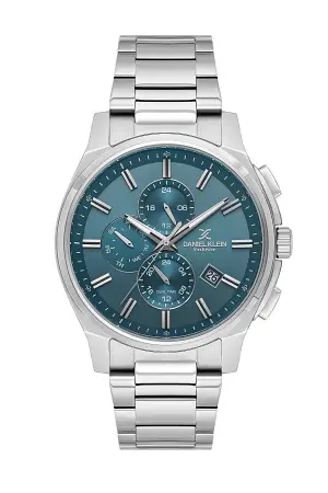 Kadranı Mavi Kordonu Gümüş Renk 44 Mm İç Göstergeleri Aktif Hediye Paketli Erkek Kol Saati