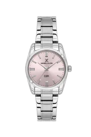 Kadranı Pembe Kordonu Gümüş Renk 30 Mm Hediye Paketli Kadın Kol Saati