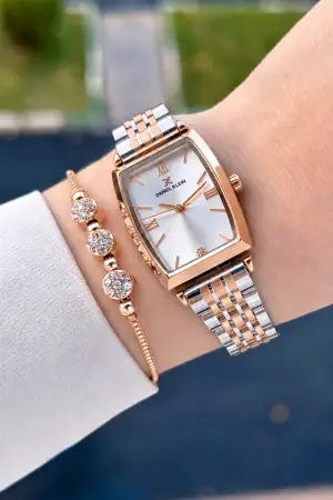 Rose Gümüş Renk 24 Mm Hediye Paketli Kadın Kol Saati