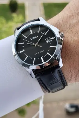 Casio CSISTE7 Kasası Gümüş Kordonu Siyah Renk Hediye Paketli Erkek Kol Saati