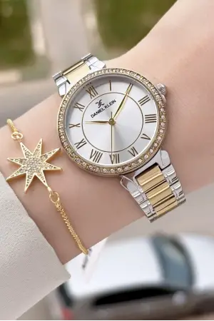 Daniel Klein DK3ISTE458 Sarı Gümüş Renk Kadın Kol Saati ve Bileklik
