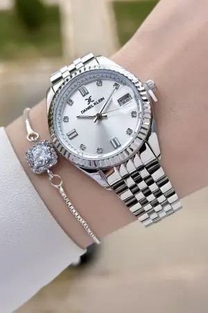 Daniel Klein DKISTE1407 Gümüş Renk Hediye Paketli Kadın Kol Saati + Bileklik