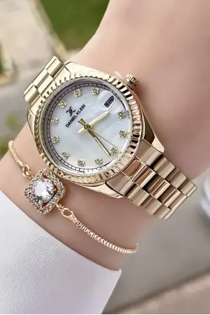 Daniel Klein DKISTE445 Marka Takvimli Bayan Kol Saati Bileklik Hediyeli