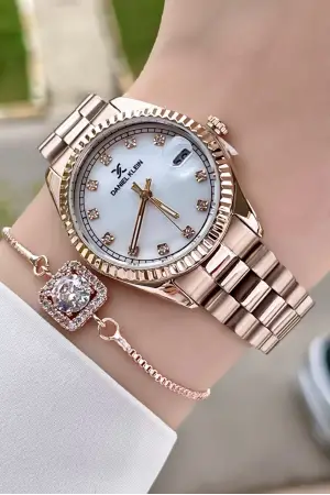 Daniel Klein DKISTE446 Marka Takvimli Bayan Kol Saati Bileklik Hediyeli