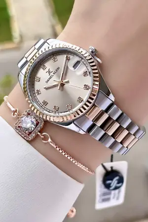 Daniel Klein DKISTE447 Marka Takvimli Bayan Kol Saati Bileklik Hediyeli