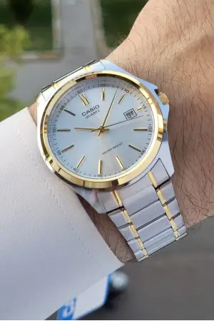 Casio CSISTE50 Gold Gümüş Renk Hediye Paketli Erkek Kol Saati