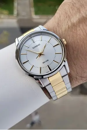 Casio CSISTE104 Gold Gümüş Renk Hediye Paketli Erkek Kol Saati