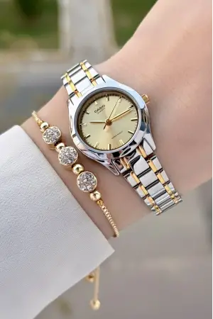 Casio CSISTE188 Gold Gümüş Renk Hediye Paketli Kadın Kol Saati