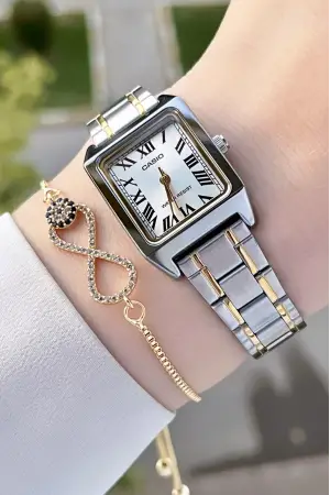 Casio CSISTE45 Gold Gümüş Renk Hediye Paketli Kadın Kol Saati