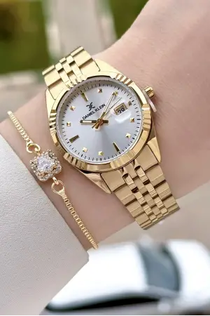 Gold Renk 30 Mm Hediye Paketli Kadın Kol Saati