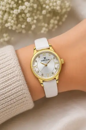 Gold Renk Hediye Paketli 25 Mm Kadın Kol Saati