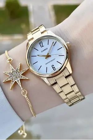 Casio CSISTE168 Gold Renk Hediye Paketli Kadın Kol Saati