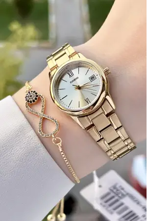 Casio CSISTE71 Gold Renk Hediye Paketli Kadın Kol Saati