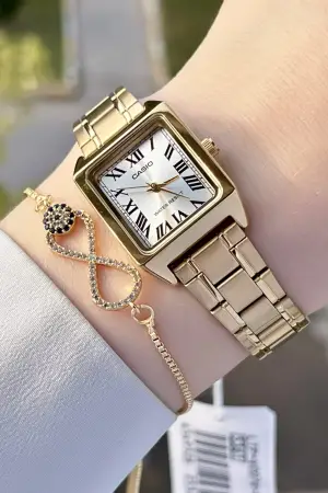 Casio CSISTE68 Gold Renk Hediye Paketli Kadın Kol Saati