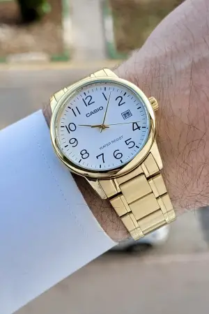 Casio Gold Renk Takvimli Hediye Paketli Erkek Kol Saati
