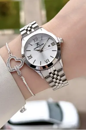 Gümüş Renk 32 Mm Hediye Paketli Kadın Kol Saati