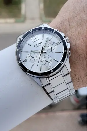 Gümüş Renk Hediye Paketli Erkek Kol Saati