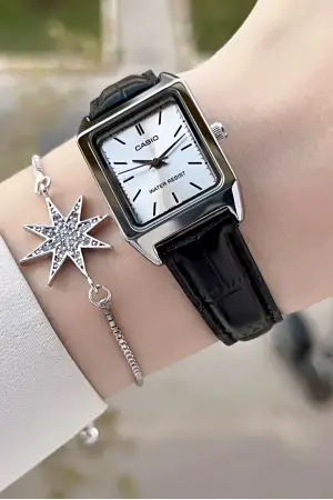 Casio CSISTE137 Kadranı Gümüş Kordonu Siyah Renk Kadın Kol Saati
