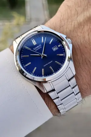 Casio Csıste78 Kadranı Lacivert Kordonu Gümüş Renk Hediye Paketli Erkek Kol Saati
