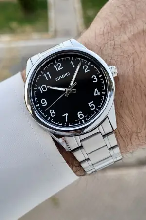 Casio CSISTE191 Kadranı Siyah Kordonu Gümüş Renk Hediye Paketli Erkek Kol Saati