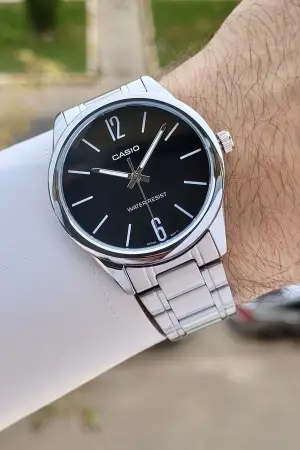 Casio CSISTE102 Kadranı Siyah Kordonu Gümüş Renk Hediye Paketli Erkek Kol Saati
