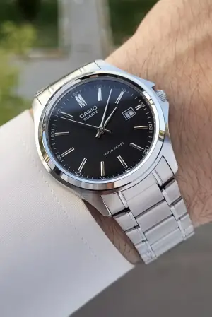 Casio CSISTE49 Kadranı Siyah Kordonu Gümüş Renk Hediye Paketli Erkek Kol Saati