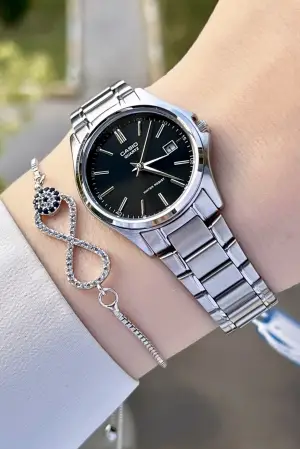 Casio CSISTE62 Kadranı Siyah Kordonu Gümüş Renk Hediye Paketli Kadın Kol Saati