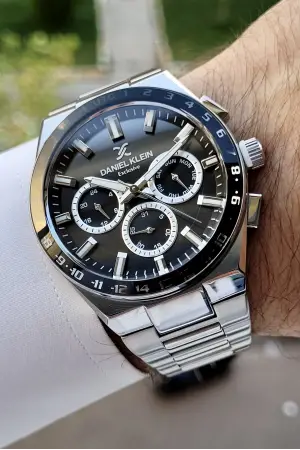 Daniel Klein DKISTE777 Kadranı Siyah Kordonu Gümüş Renk İç Göstergeleri Aktif Erkek Kol Saati