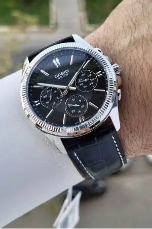 Casio CSISTE116 Kasası Gümüş Kordonu Siyah Renk Erkek Kol Saati