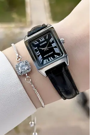 Casio CSISTE138 Kasası Gümüş Kordonu Siyah Renk Kadın Kol Saati