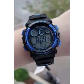 Daniel Klein DKISTE822 Siyah Mavi Renk 6 Farklı Işıklı 5 Atm Çocuk Kol Saati