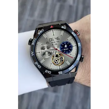 Daniel Klein DKISTE1046 Siyah Renk Pusulalı Barometreli Çift Kordonlu Hediye Paketli Android/ios Uyumlu Akıllı Saat