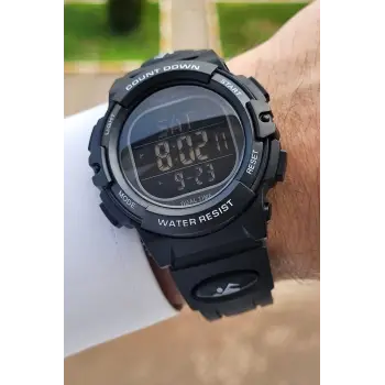 Daniel Klein DKISTE1051 Siyah Renk Alarm Kronometre ve Işıklı Dijital Hediye Paketli Erkek Kol Saati