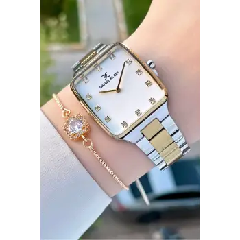Daniel Klein DKISTE1107 Gold Gümüş Renk Hediye Paketli Kadın Kol Saati ve Bileklik