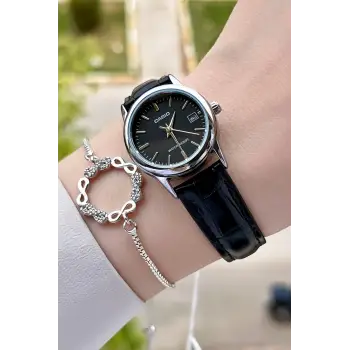 Casio CSISTE22 Kasası Gümüş Kordonu Siyah Renk Hediye Paketli Kadın Kol Saati