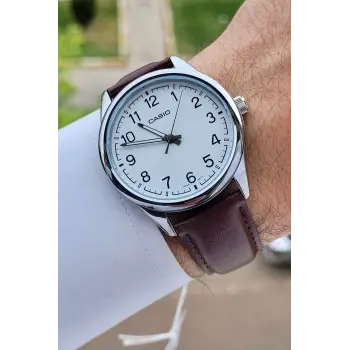 Casio CSISTE13 Kasası Gümüş Kordonu Kahverengi Renk Hediye Paketli Erkek Kol Saati