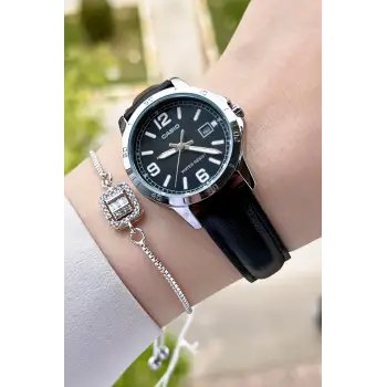 Casio CSISTE24 Kasası Gümüş Kordonu Siyah Renk Hediye Paketli Kadın Kol Saati