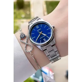 Casio CSISTE26 Kadranı Lacivert Kordonu Gümüş Renk Hediye Paketli Kadın Kol Saati